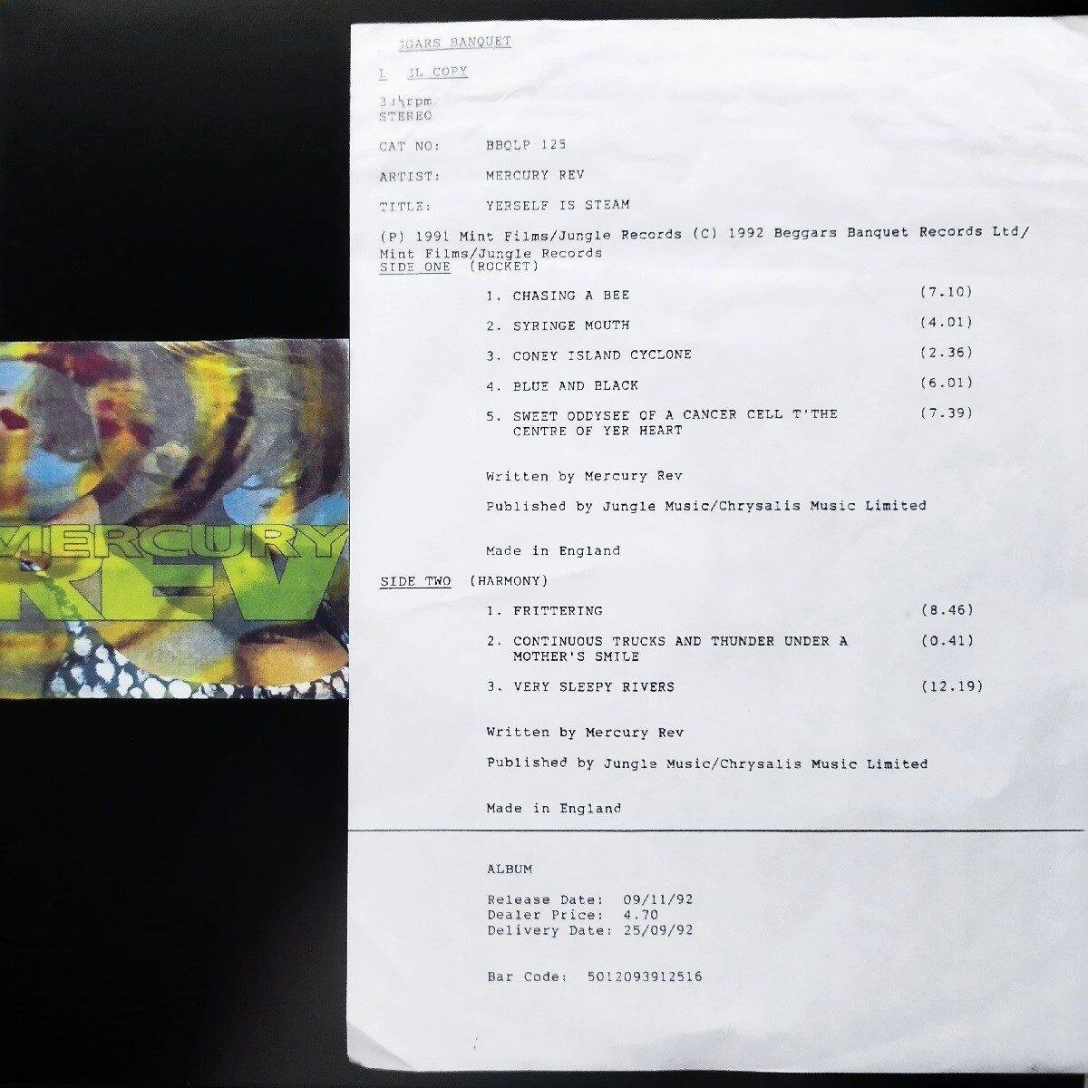 Mercury Rev - Yerself Is Steam (test pressing) (LP - UK, 1991. ) | Mint Films
