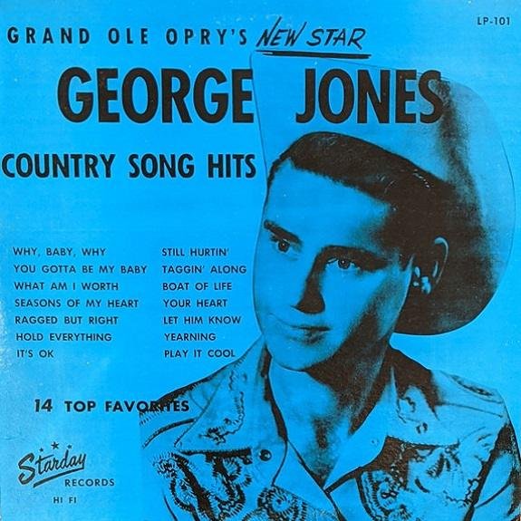 George Jones - Grand Ole Opry’s New Star (LP - 1958 repress. Labels yellow with black lettering in different layout, fonts and sizes to those used for the other 1958 reissue. Deep groove.) | Starday Records