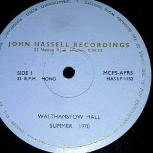 Walthamstow Hall - Summer 1970 (LP - Comes in the original white cardboard sleeve from John Hassell's and also has the original 'Triumphs Of Orianna programme, with full track listing.) | John Hassell Recordings
