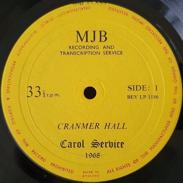 - Cranmer Hall Carol Service 1968 (12" - ) |
