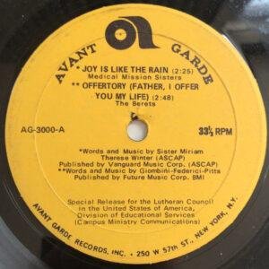 Various - Joy Is Like The Rain (Singles/EPs -      Special Release for the Lutheran Council in the United States of America, Division of Educational Services (Campus Ministry Communications).) | Avant Garde Records