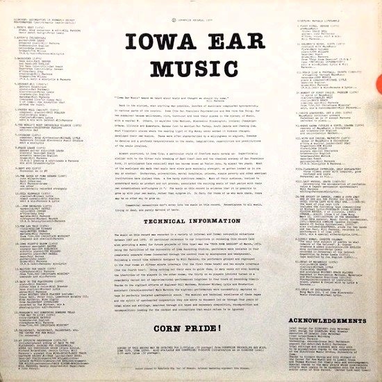 Various - Iowa Ear Music (LP - Compilation, Limited Edition.) | Cornpride